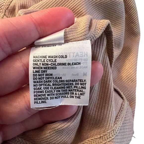 Uniqlo Alexander wang beige ribbed long sleeve shirt - Picture 4 of 8